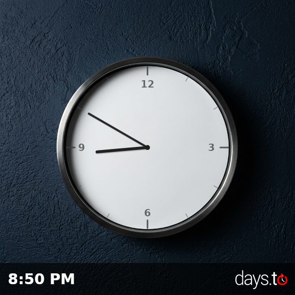Clock showing 8:50 PM