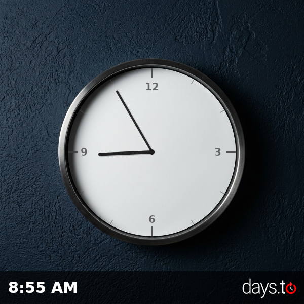 Clock showing 8:55 AM