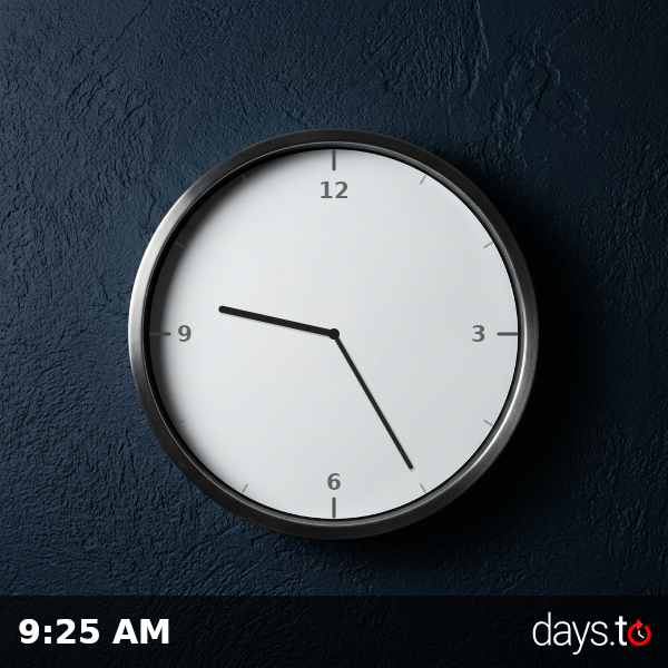 Clock showing 9:25 AM