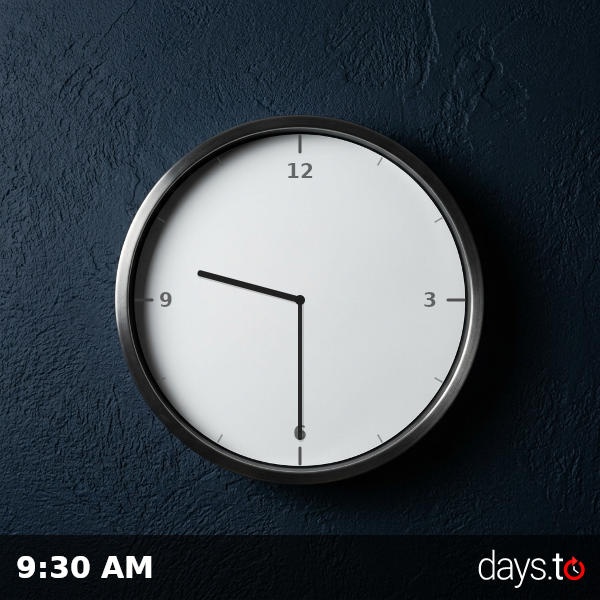 Clock showing 9:30 AM